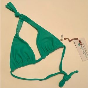 Teal and aqua reversible bikini top